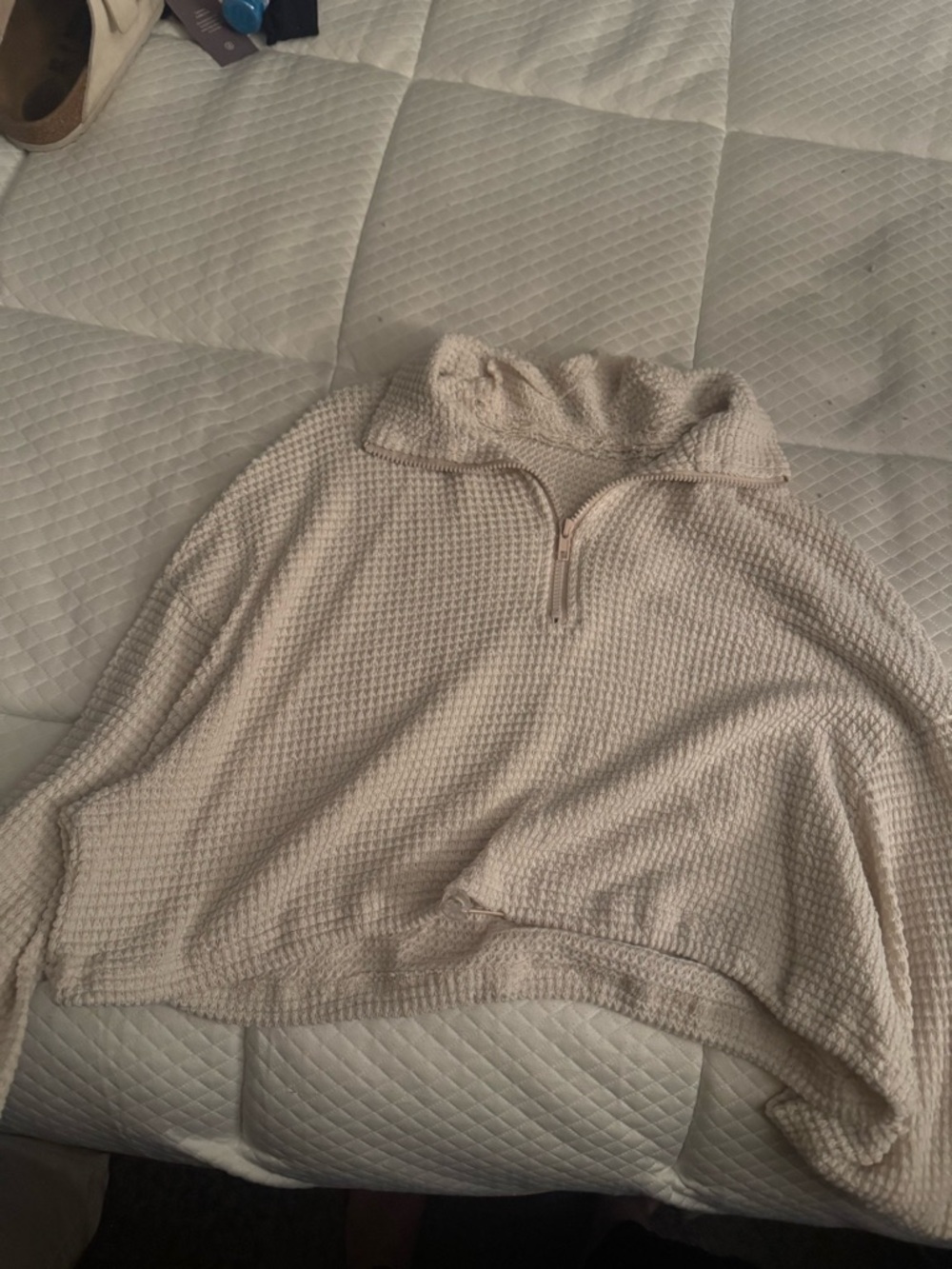 Cream colored quarter zip